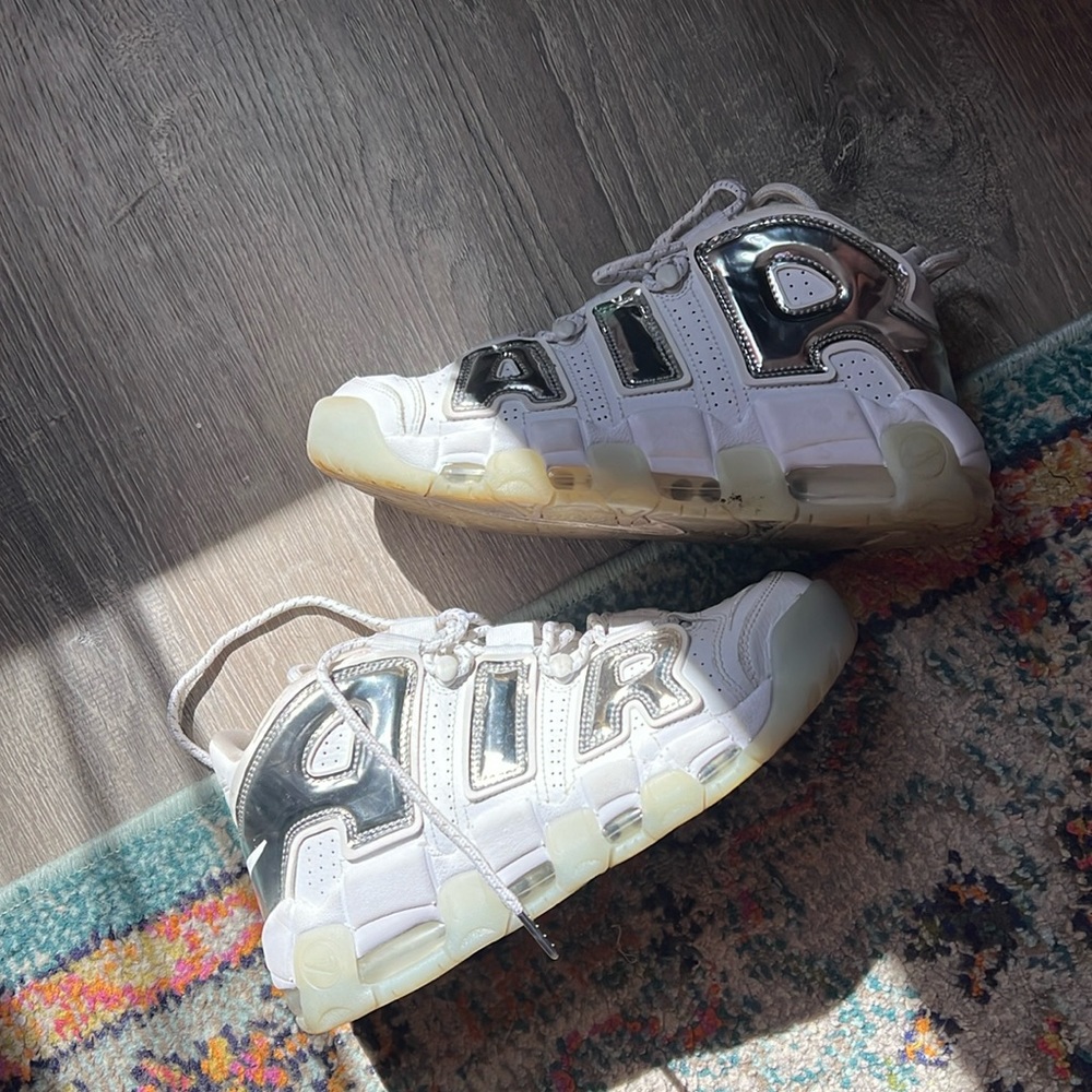 Nike Women’s Air More Uptempo White with Metallic Silver Accents